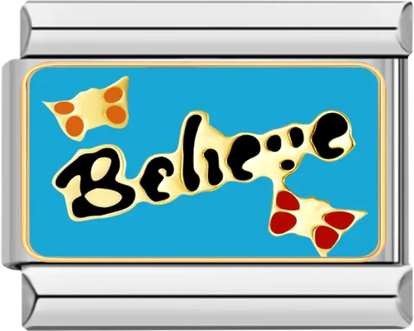 Believe in Black with Butterflies, on Silver - believe in black with butterflies.png