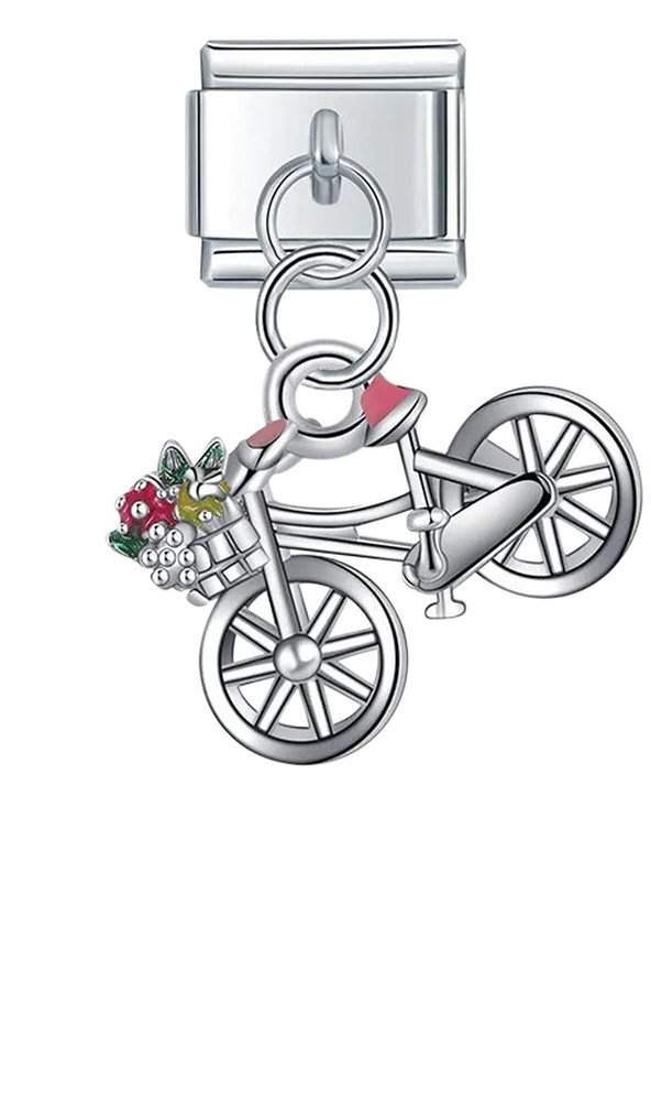 Bike with Basket, on Silver - bike-with-basket-on-silver-charms-45932544491855.png
