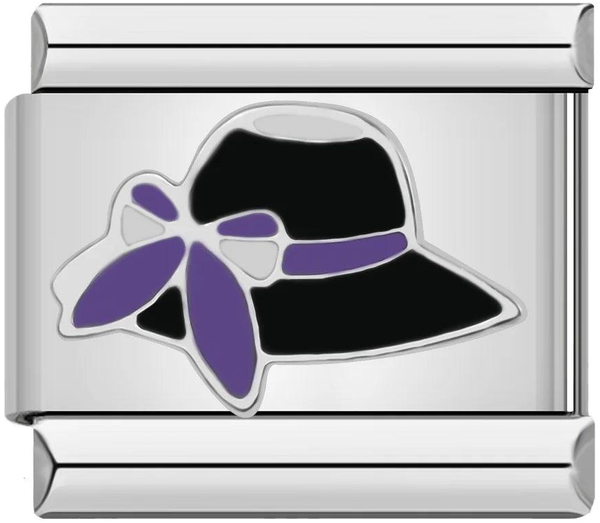 Black Hat, Purple Bow, on Silver - black-hat-purple-bow-on-silver-45432451105103.png