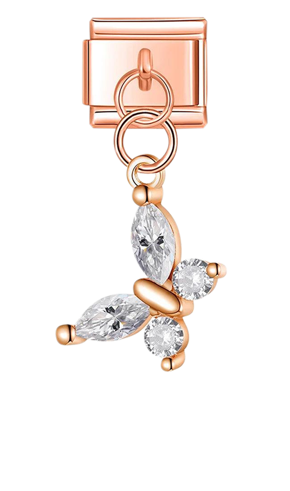 Butterfly with Large Stones, on Rose Gold - butterfly-with-large-stones-on-rose-gold-charms-45942103081295.png