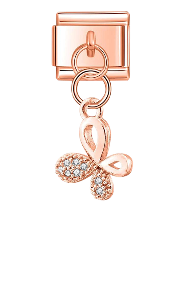 Butterfly with White Stones, on Rose Gold - butterfly-with-white-stones-on-rose-gold-charms-45934338736463.png
