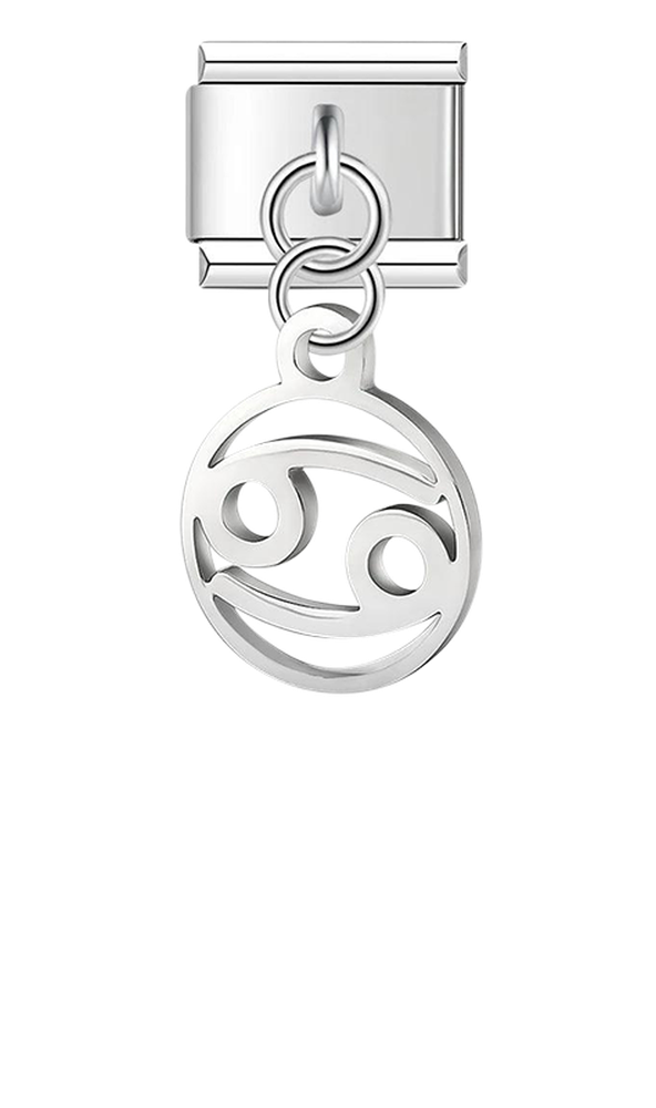 Cancer Sign, on Silver - cancer-sign-on-silver-charms-45942017720655.png