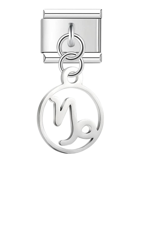 Capricorn Sign, on Silver - capricorn-sign-on-silver-charms-45942018441551.png