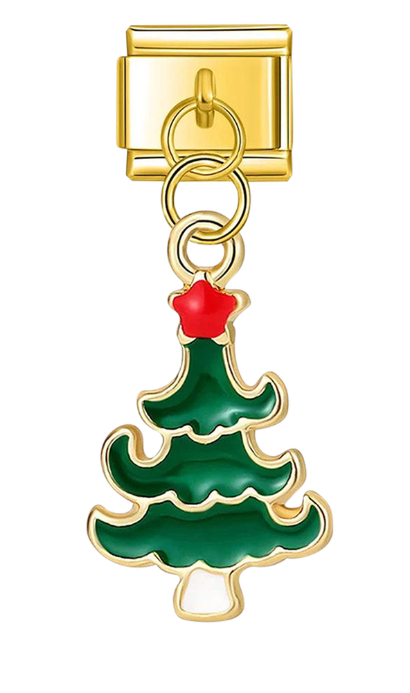 Christmas Tree, Green and Gold, and Its Red Star - christmas-tree-green-and-gold-and-its-red-star-charms-45394886197583.png
