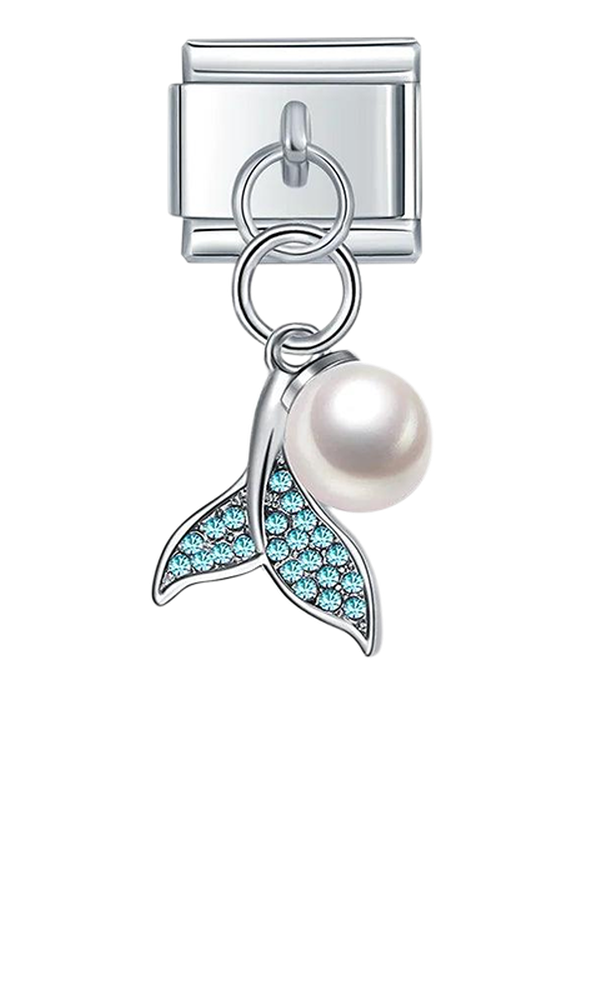 Dolphin Tail with Turquoise Stones, on Silver - dolphin-tail-with-turquoise-stones-on-silver-charms-45922133705039.png