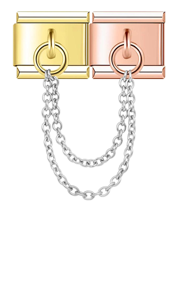 Double Linked Charms, Gold and Rose Gold - double linked charms gold and rose gold.png