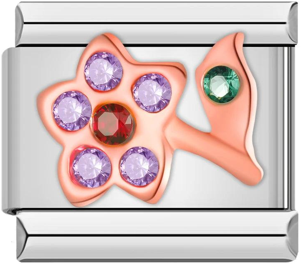 Flower, in Rose Gold and Stones, Purple, Red and Green - flower-in-rose-gold-and-stones-purple-red-and-green-45411576807759.png