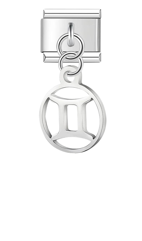 Gemini Sign, on Silver - gemini-sign-on-silver-charms-45942017982799.png