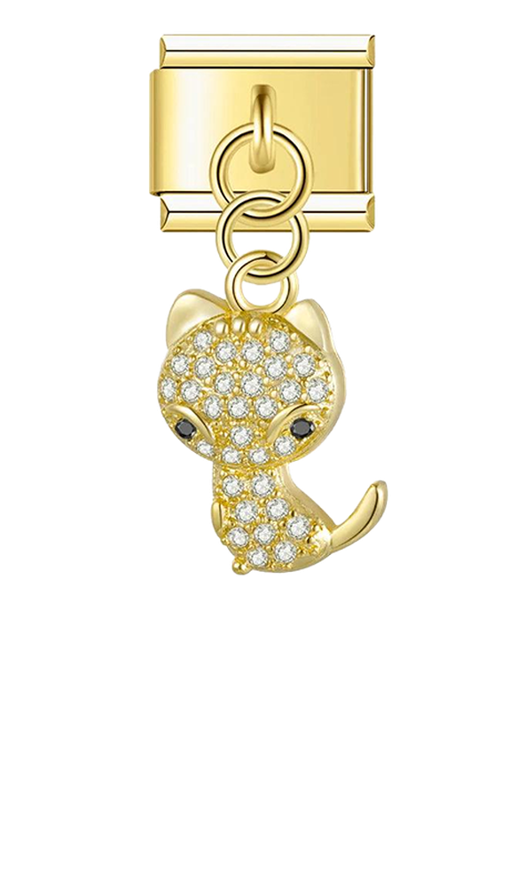 Gold Cat with Stones, on Gold - gold-cat-with-stones-on-gold-charms-45931155784015.png