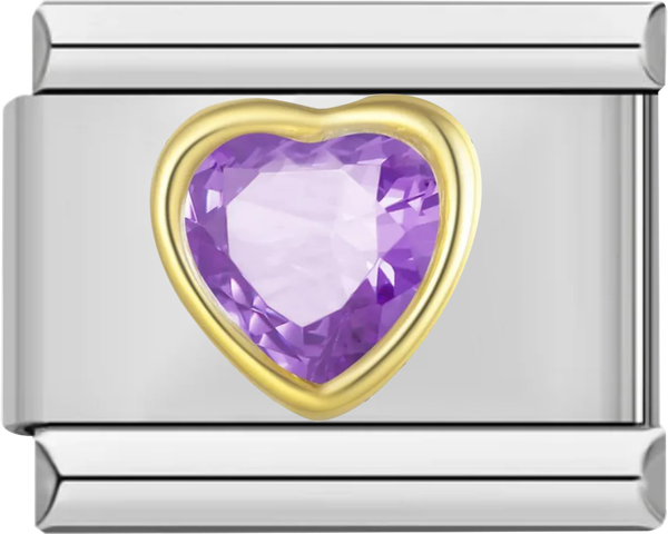 Gold Heart with Large Purple Stone - gold heart with large purple stone.png