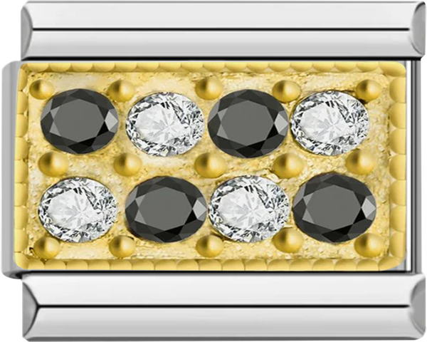 Gold Plate with Stones, Black and White - gold plate with stones black and white.png