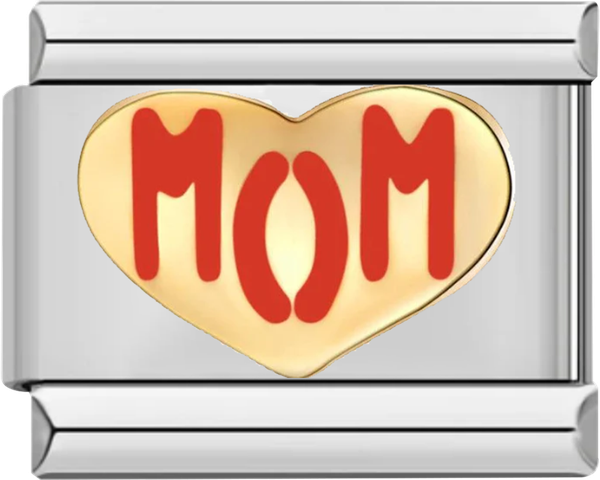 Heart in Gold, Love Mom in Red, on silver - heart in gold love mom in red on silver.png