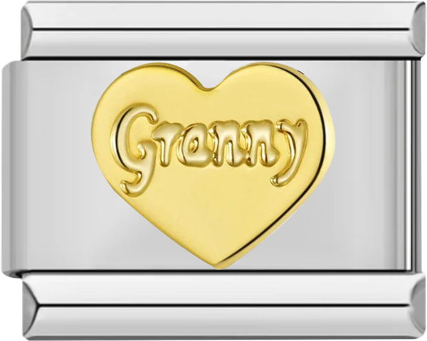 Heart, Love Granny in Gold, on Silver - heart love granny in gold on silver.png