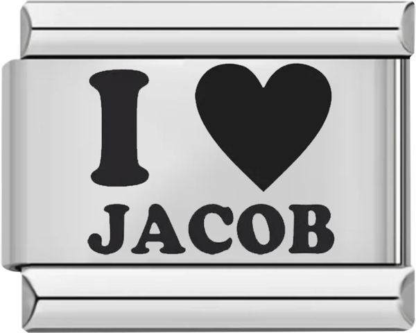 I Love Jacob, in Black, on Silver - i love jacob in black on silver.png