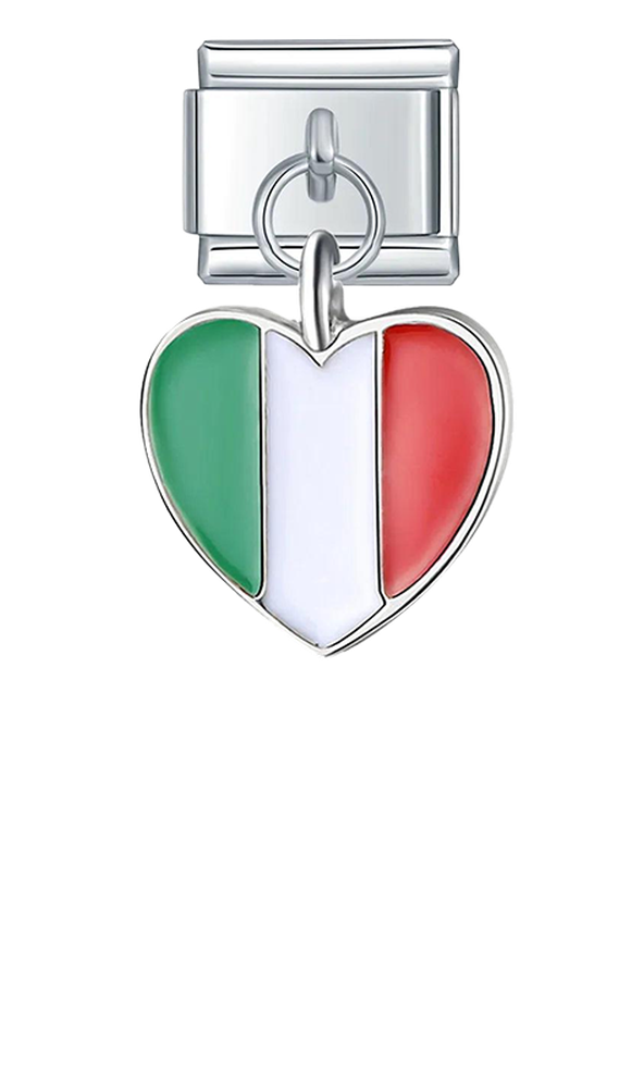 Italy Heart Flag, on Silver - italy-heart-flag-on-silver-charms-45942182576463.png