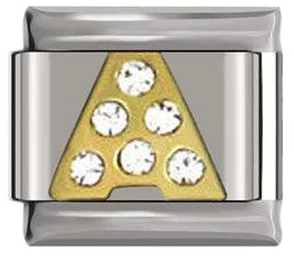 Letter A in Gold with Stones, on Silver - letter-a-in-gold-with-stones-on-silver-45962556703055.png