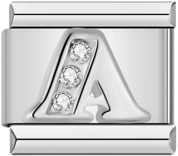 Letter A with Stones, on Silver - letter-a-with-stones-on-silver-45961147679055.png