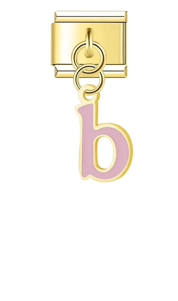 Letter B in Pink, on Gold - letter-b-in-pink-on-gold-charms-45962558865743.png