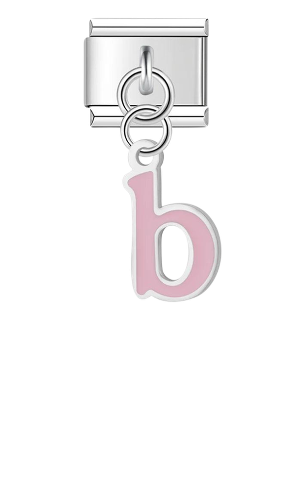 Letter B in Pink, on Silver - letter-b-in-pink-on-silver-charms.png
