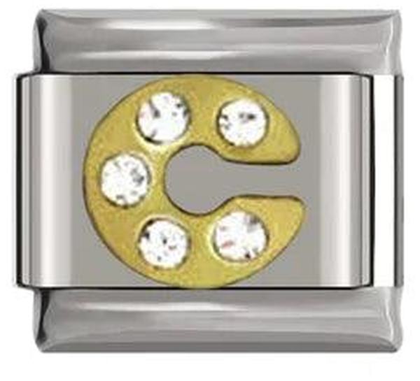 Letter C in Gold with Stones, on Silver - letter-c-in-gold-with-stones-on-silver-45962555326799.png
