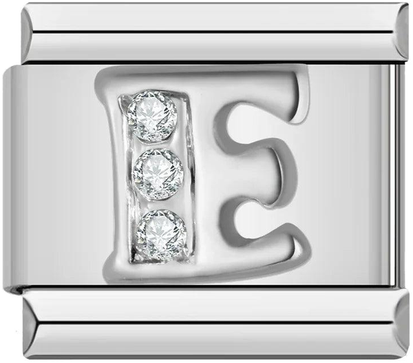Letter E with Stones, on Silver - letter-e-with-stones-on-silver-45961146794319.png