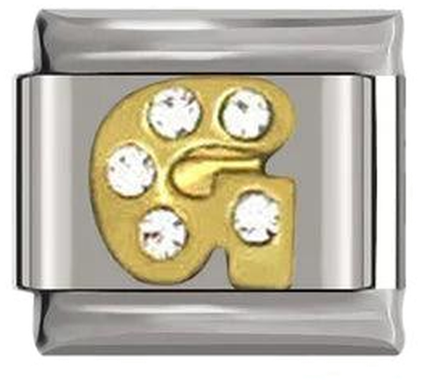 Letter G in Gold with Stones, on Silver - letter-g-in-gold-with-stones-on-silver-45962556211535.png