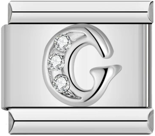 Letter G with Stones, on Silver - letter-g-with-stones-on-silver-45961145516367.png