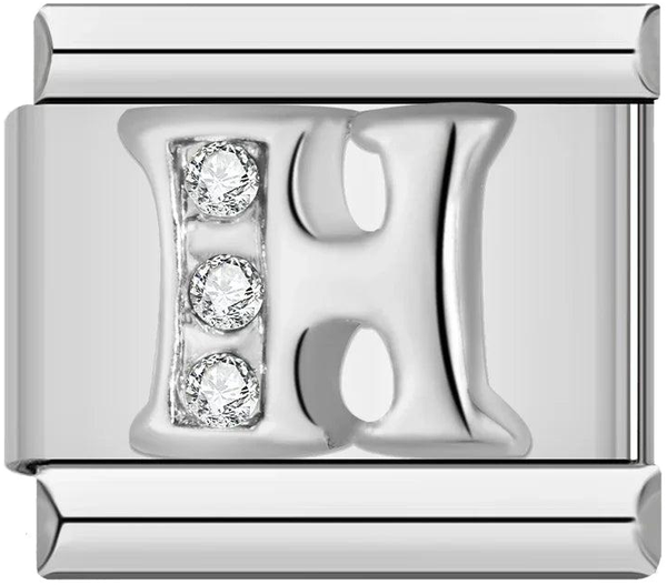 Letter H with Stones, on Silver - letter-h-with-stones-on-silver-45961146827087.png
