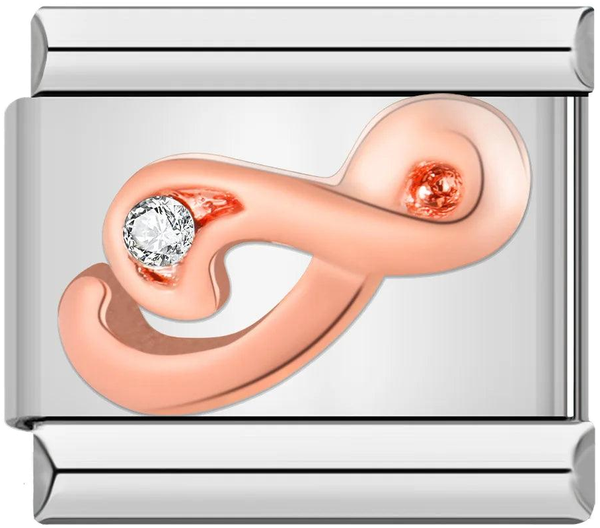 Letter I in Rose Gold with Stones, on Silver - letter-i-in-rose-gold-with-stones-on-silver.png
