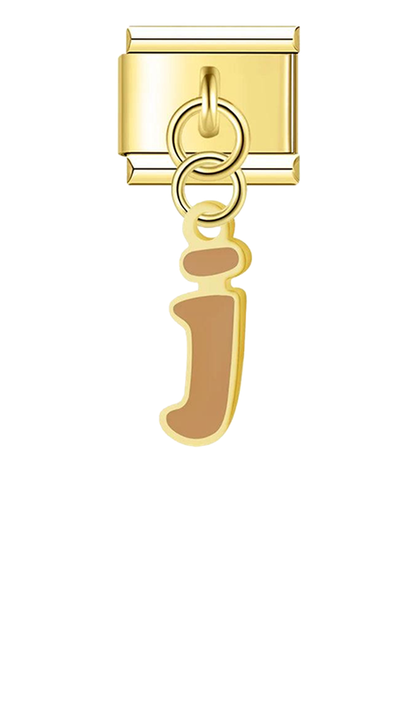 Letter J in Brown, on Gold - letter-j-in-brown-on-gold-charms-45962559291727.png
