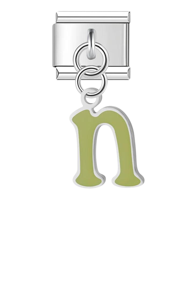 Letter N in Green, on Silver - letter-n-in-green-on-silver-charms.png