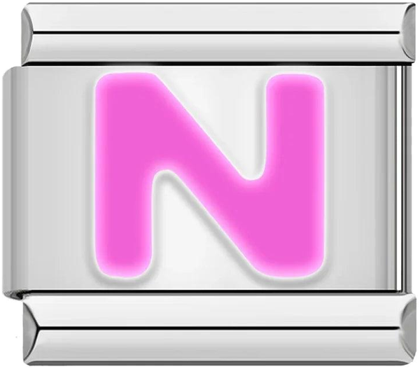 Letter N in Pink, on Silver - letter-n-in-pink-on-silver-45960561885519.png