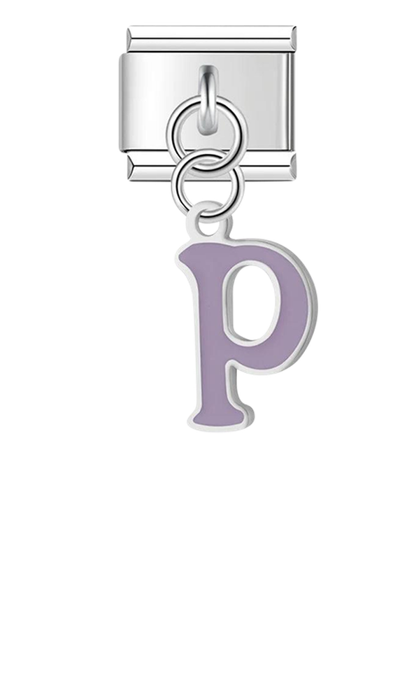 Letter P in Purple, on Silver - letter-p-in-purple-on-silver-charms.png