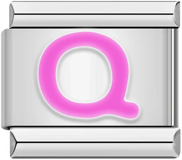 Letter Q in Pink, on Silver - letter-q-in-pink-on-silver-45960560968015.png