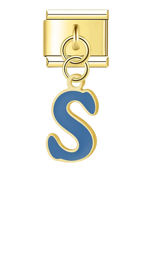 Letter S in Blue, on Gold - letter-s-in-blue-on-gold-charms-45962557817167.png