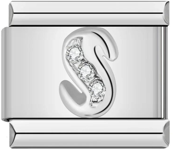 Letter S with Stones, on Silver - letter-s-with-stones-on-silver-45961145385295.png