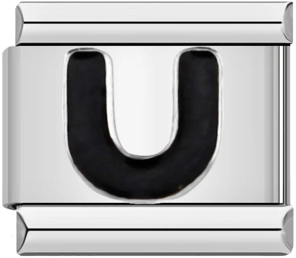 Letter U in Black, on Silver - letter-u-in-black-on-silver-45960235319631.png