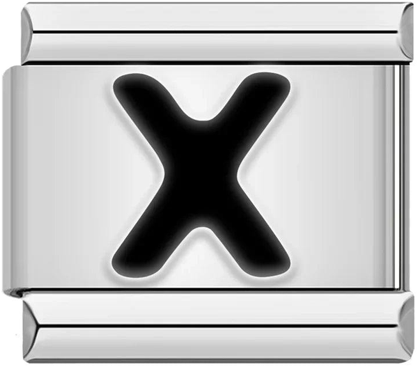 Letter X in Black, on Silver - letter-x-in-black-on-silver-45960563982671.png