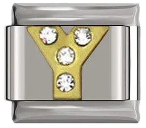 Letter Y in Gold with Stones, on Silver - letter-y-in-gold-with-stones-on-silver-45962554736975.png