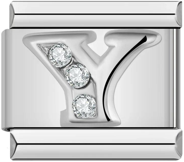 Letter Y with Stones, on Silver - letter-y-with-stones-on-silver-45961147384143.png