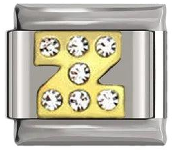 Letter Z in Gold with Stones, on Silver - letter-z-in-gold-with-stones-on-silver-45962556637519.png