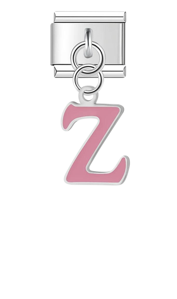 Letter Z in Pink, on Silver - letter-z-in-pink-on-silver-charms.png