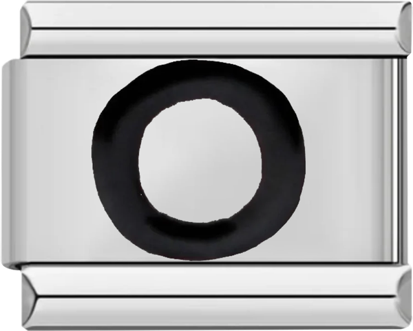 Letter O in Black, on Silver - letter o in black on silver.png