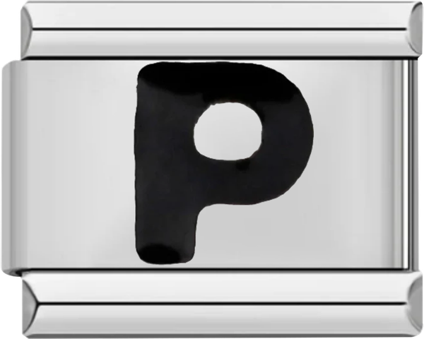 Letter P in Black, on Silver - letter p in black on silver.png