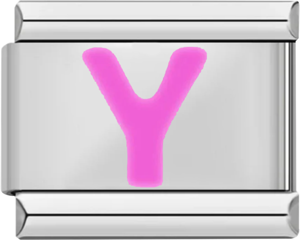Letter Y in Pink, on Silver - letter y in pink on silver.png