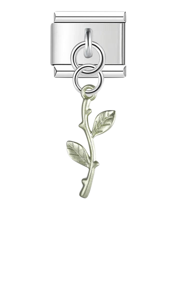 Liana with 2 Light Green Leaves, on Silver - liana-with-2-light-green-leaves-on-silver-charms-45931502305615.png