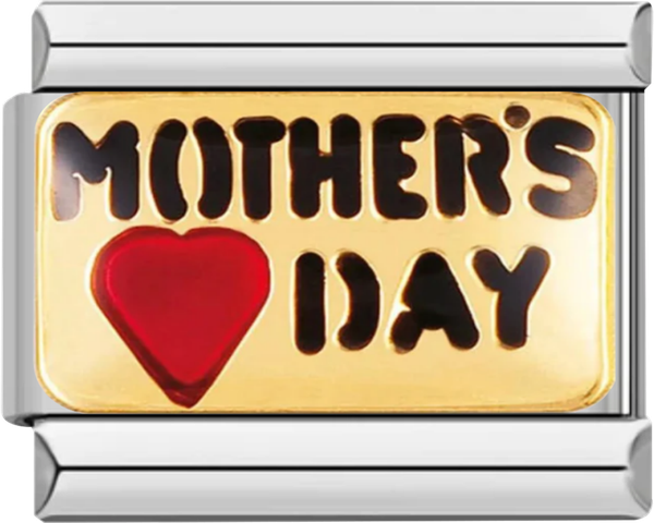 Mother's Day with a Red Heart, on Silver - mother s day with a red heart on silver.png