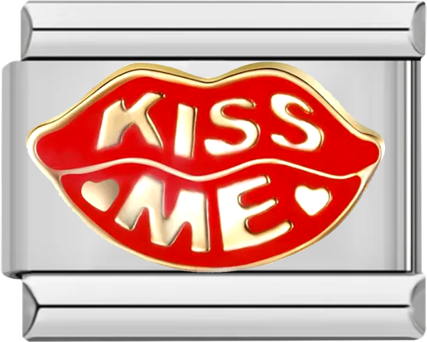 Mouth with Luscious Red Lips, Kiss Me, on Silver - mouth with luscious red lips kiss me on silver.png