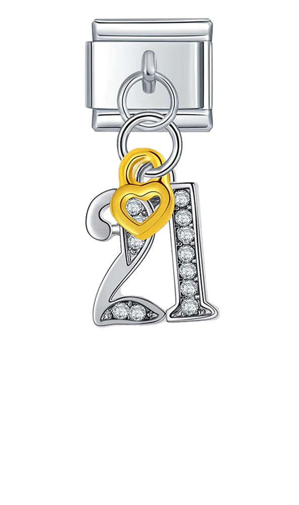 Number 21 with Stones, on Silver - number-21-with-stones-on-silver-charms-45929982361935.png