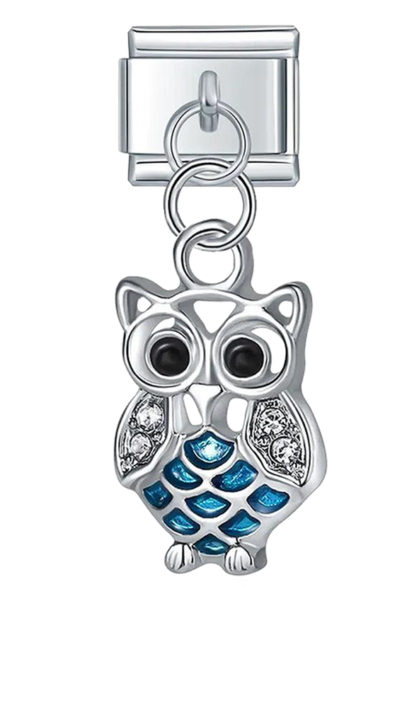 Owl with Stones, on Silver